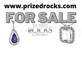 Premium tanzanite and aquamarine jewellery pieces advertising the domain prizedrocks.com is available to purchase